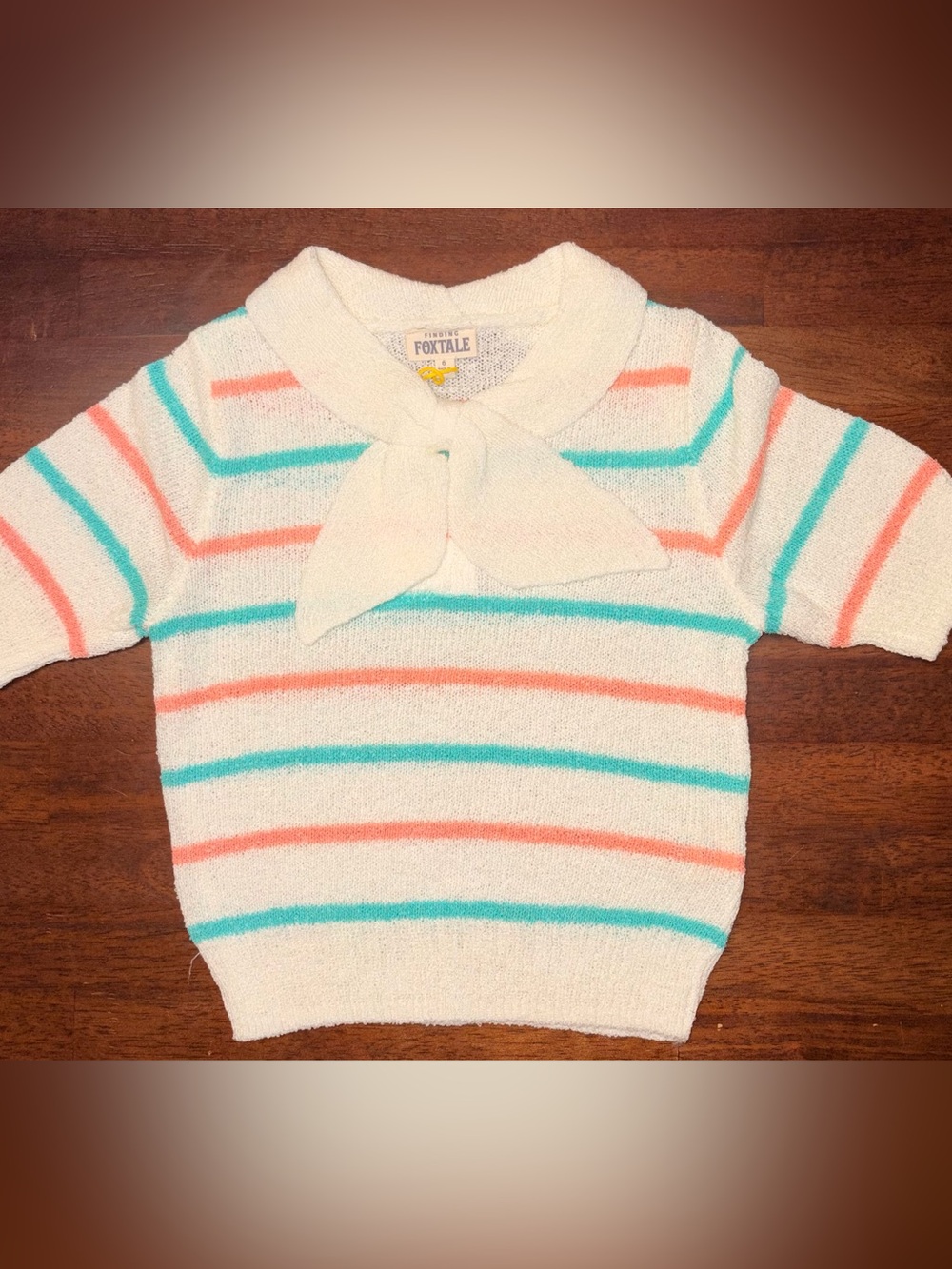 Finding Foxtale sail Away Short Sleeve Sweater sz 6 NWT